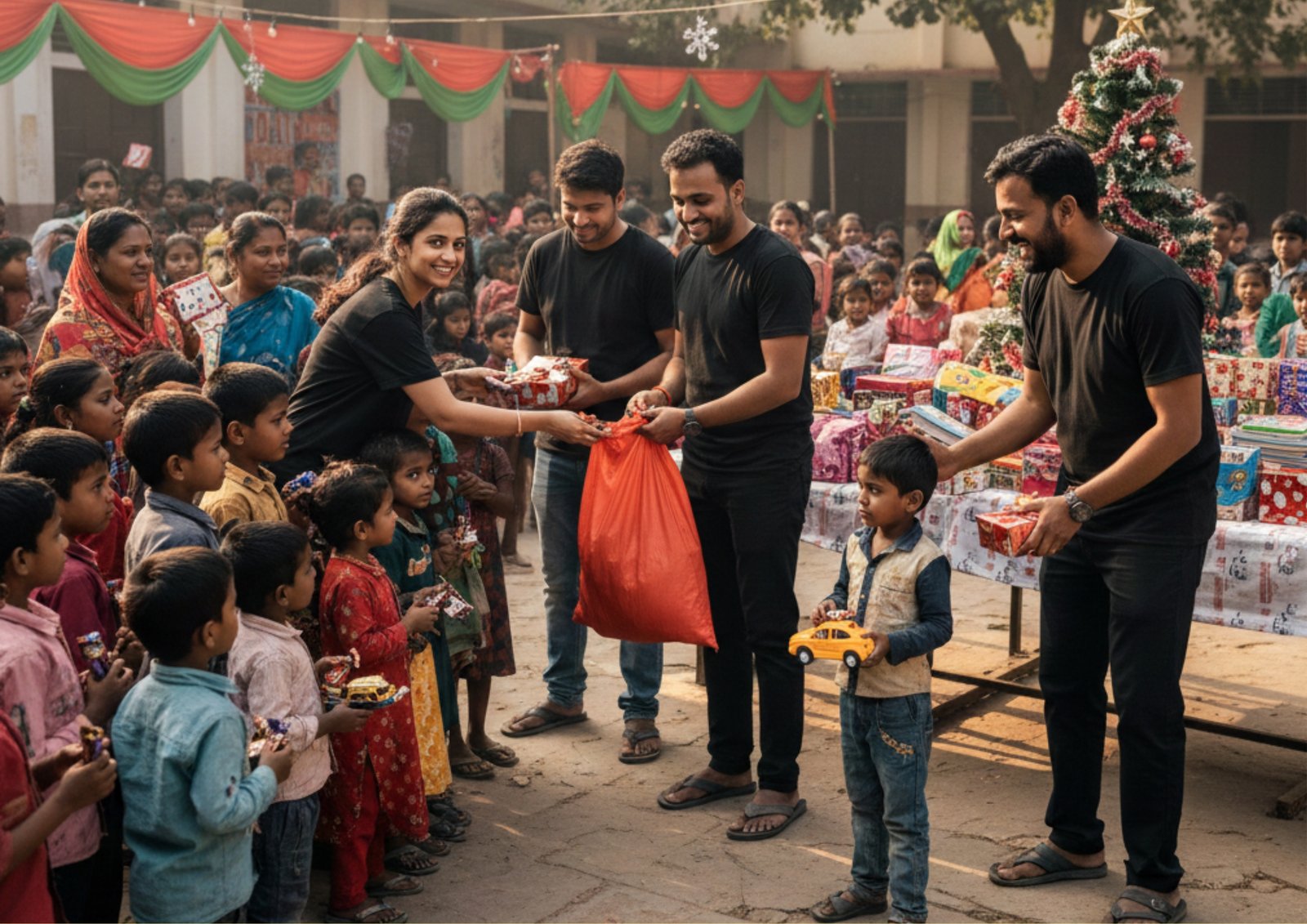 Christmas Be a Santa celebration with NGO and children
