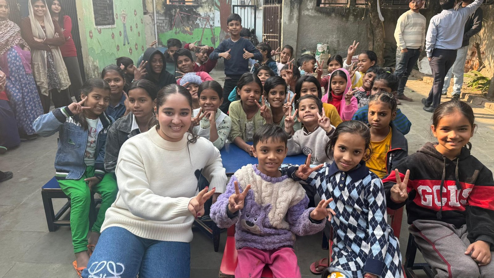 Portfolio Building Group of children in a community learning circle